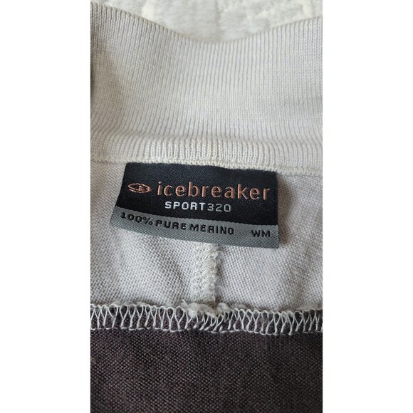 Icebreaker Sport320 Merino Wool Half Zip Base Layer WM Brown/Beige - Flawed - Picture 6 of 11